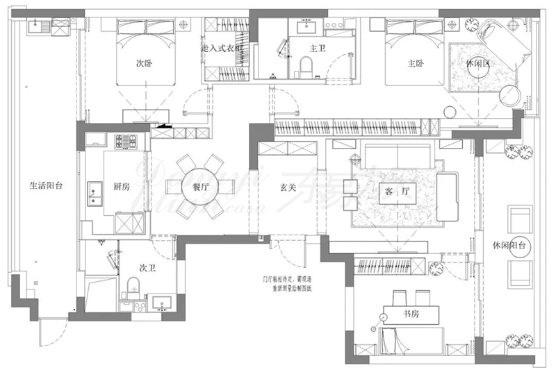 鄭州裝修公司港式新古典混搭大三室案例，輕奢生活，宜室家