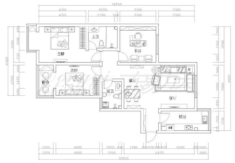 東易力天裝飾140㎡現代港式混搭風，這樣的家太有格調