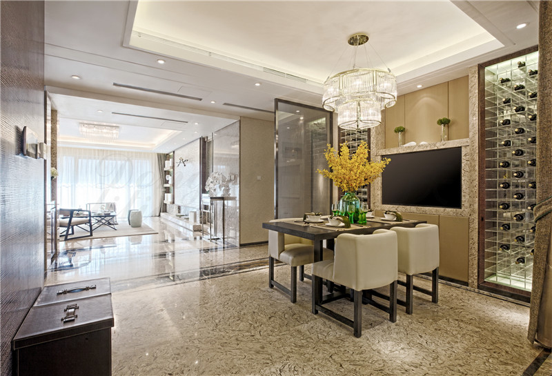 鄭州別墅裝修新中式新色彩，清雅東方居所