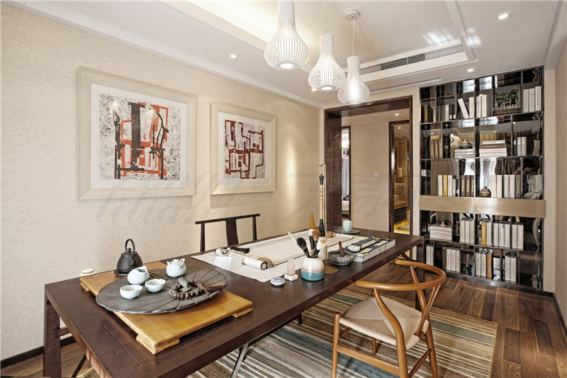 鄭州別墅裝修新中式新色彩，清雅東方居所