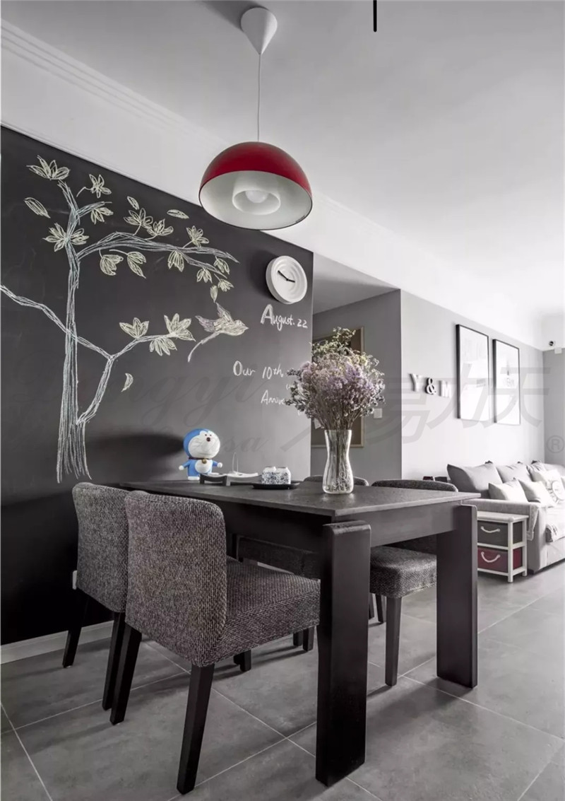 鄭州別墅裝修玩轉黑板墻，涂鴉、文藝兩相宜